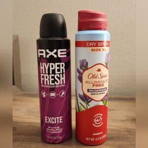 2 Deodorant Sprays Axe & Old Spice Hyper Fresh Excite New Men